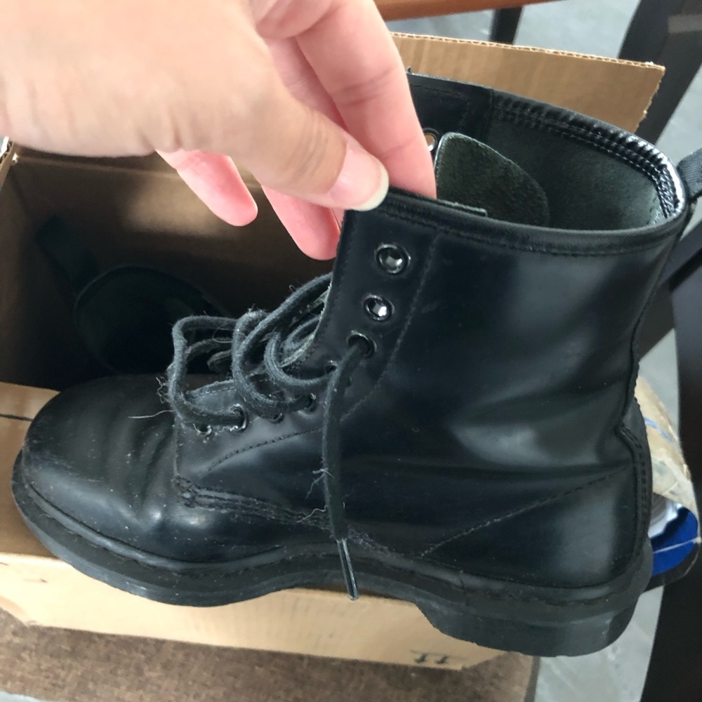Dr. Martens Black Lace-Up Combat Boots Mono black 1460